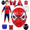 KOSTÝM SPIDERMAN KOSTÝM SPIDERMAN LED SVIETIACA MASKA RUKAVICE 5v1 128-140 L