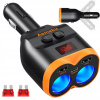 ROZDEĽOVAČ ZÁSUVKY ZAPAĽOVAČA 12-24V 2xUSB-A 1xUSB-C QC 3.0 80W NABÍJAČKA