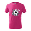 Futbalová lopta v triku - Tričko detské bavlnené - 122 cm/6 rokov ( Malinová )