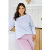3463 DÁMSKE DLHÉ PYŽAMO DEBORA 2XL-4XL Modrá 2XL