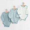 Dojčenské body celorozopínacie New Baby Classic II Dievča 3ks mätová Zelená 56 (0-3m)