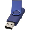 Kovový otočný USB flash disk, 4GB, tmavo modrá