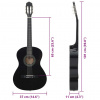 vidaXL Klasická gitara pre začiatočníkov čierna 4/4 39