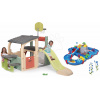 Set hracie centrum a vodná dráha s jaskyňou Multisport Fun Center Life Smoby so 150 cm šmykľavkou a basketbal s futbalovou bránkou