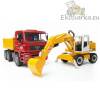 Nákladní auto MAN s bagrem Liebherr Bruder 02751