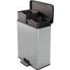 Curver DECO BIN DUO 26L+26L Odpadkový kôš strieborný 01129-C70