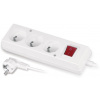 JONEX Predlžovací kábel s tromi zásuvkami s vypínačom 3x2p+Z 10A 1,5m biely