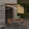 zahrada-XL Automatická markíza tienidlo&LED&senzor vetra 3x2,5m žlto-biela 3069273