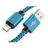 Interlook C06 | Lightning (iPhone) 1M | Nylonový USB kábel pre iPhone 11 XS XR X 8 7 6 5S SE Modrý