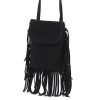 Dámska kožená malá crossbody kabelka čierna na telefón Luka 25-048