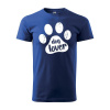 Sablio Tričko s potlačou Dog lover - modré 2XL