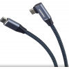 Premiumcord ku31cu3 USB-C zahnutý (USB 3.2 Gen2x2, 5A, 100W, 20Gbit/s), 3m, šedý