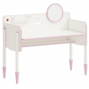 CLK Písací stôl s USB portom Susy-biela/ružová