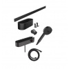 Hansgrohe WallStoris - Set sprchovej hlavice 105, 3 prúdy, termostatu a kúpeľňových doplnkov, matná čierna 24250670