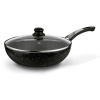 Panvica MARMARA 30 cm čierna WOK nepriľnavá + pokrievka a 5 odmeriek