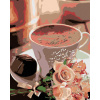 Zuty Diamantové maľovanie HORÚCA ČOKOLÁDA A KYTIČKA RUŽÍ 40x50 cm vypnuté plátno na rám