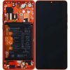 Továrenský Huawei P30 Pro / P30 Pro New OLED displej s dotykom červený rám, predná strana + batéria