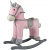 Teddies kůň houpací růžový jednorožec plyš na bat. 71cm se zvukem a pohybem
