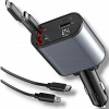 RÝCHLA ŁADOWARKA SAMOCHODOWA PRE TELEFÓN 4v1| KÁBEL USB/USB-C/ LIGHTNING/PD
