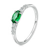 GRACE Silver Jewellery Stříbrný prsten se zirkony Marcelle, stříbro 925/1000 P-BSR265-57/16 57 Zelená