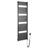 Aqualine TONDI-E elektrické vykurovacie teleso, rovné, 450x1690 mm, 600W, čierna mat SPH DE446T