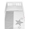 Baby Nellys Obliečky do postieľky Baby Stars - sivé, veľ. 135x100 cm