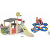 Set hracie centrum a vodná dráha v kufríku Multisport Fun Center Life Smoby so 150 cm šmykľavkou a basketbalový kôš s piknikovým stolom