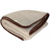 Prikrývka na posteľ - Runexová prikrývka vlna 155 x 200 cm béžová, hnedá odtiene (100% vlnená prikrývka vyrobená z ovčej vlny Merinos 155x200)