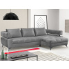 Rohová sedacia súprava Paris, stredne šedá látka, pravý roh