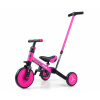 Balančná trojkolka, bicykel, odrážadlo a vodiaca tyč, Optimus Plus 4 v 1, ružová Milly Mally