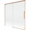Mexen Rox, 2-krídlová posuvná vaňová zástena 160 x 150 cm, 8mm číre sklo, medený matný profil, 8C9-160-001-65-00