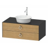DURAVIT White Tulip závesná skrinka pod umývadlo na dosku, 2 zásuvky, 1000 x 550 x 408 mm, dub prírodný masív/grafit matný, WT49910H558