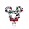 Strieborný vianočný prívesok Mickey Mouse adventný veniec