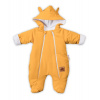 Baby Nellys ® Kombinézka s dvojitým zapínaním, s kapucňou a uškami - horčicová, veľ. 62 Baby Nellys