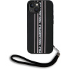 Karl Lagerfeld PU Saffiano Athleisure Stripe and Strap Zadní Kryt pro iPhone 15 Pink KLHCP15SPAMSCNSP