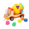Drevené autíčko s vkladačkou tvarov - miešačka