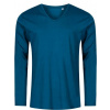 PROMODORO 1460 XO / Pánske tričko s dlhým rukávom a výstrihom do V - petrol L