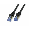 S/FTP (PiMF) Patchkábel LSOH TPE 50m drôt cat.6a, AWG23, 500Mhz, 10GBase-T, čierny, meď, UV odolný