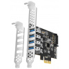 AXAGON AXAGON řadič do PCIe pro 4x USB 3.2 Gen1 / PCEU-43RS / SP & LP