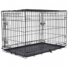 Dog Fantasy klietka skládacia L čierná 2 dvere 91 x 56 x 63 cm