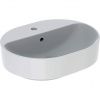 Geberit VariForm - Umývadlo na dosku 500x480 mm, s prepadom, otvor na batériu, biela 500.775.01.2