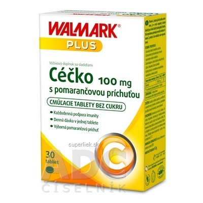 WALMARK Céčko 100 mg tbl s pomarančovou príchuťou 1x30 ks, 8596024014267