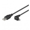 PremiumCord Kábel micro USB 2.0, AB, konektor do uhla 90 °, 1,8 m