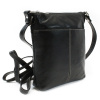 Arwel Čierna kožená zipsová kabelka 212-3013-60