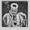 Obraz Anjel 01 Čierna 100x100 cm