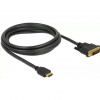 HDMI kábel na DVI 24+1 Delock 85654 čierny 2m (85654)