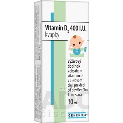 GENERICA spol. s r.o. GENERICA Vitamin D3 400 I.U. kvapky 1x10 ml