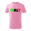 Italy Nápis - Tričko detské bavlnené - 104-110cm / 3-4 roky ( Ružová )
