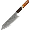 IZMAEL Damaškový kuchynský nôž Shinsei Kiritsuke/Hnedá 21 cm