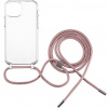 Kryt na mobil FIXED Pure Neck AntiUV s ružovou šnúrkou na krk pre Apple iPhone 12 mini (FIXPUN-557-PI)